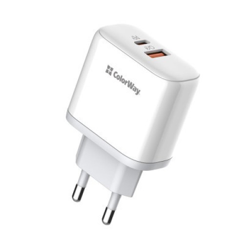 Зарядное устройство ColorWay Power Delivery Port PPS USB (Type-C PD+ USB QC3.0) (45W) white (CW-CHS042PD-WT)