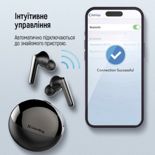 Наушники ColorWay TWS-3 Earbuds Black (CW-TWS3BK)