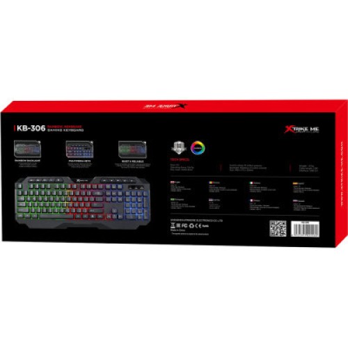 Клавиатура Xtrike ME KB-306 LED USB UA Black (KB-306UA)