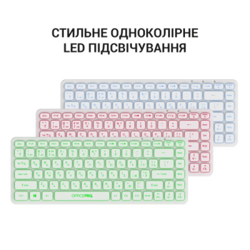 Клавиатура OfficePro SK790W Wireless/Bluetooth White (SK790W)