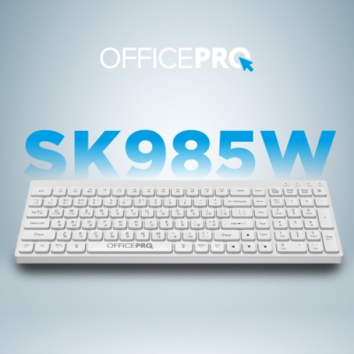 Клавиатура OfficePro SK985W Wireless/Bluetooth White (SK985W)