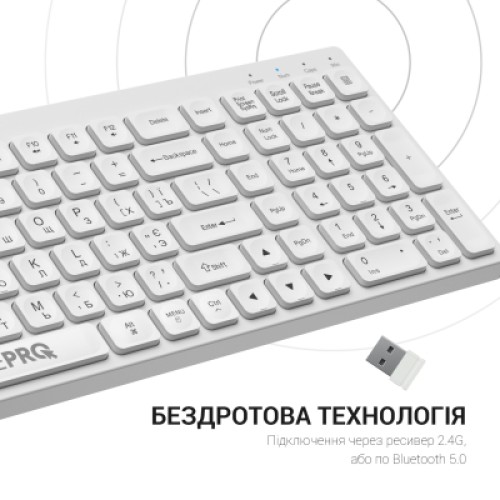 Клавиатура OfficePro SK985W Wireless/Bluetooth White (SK985W)