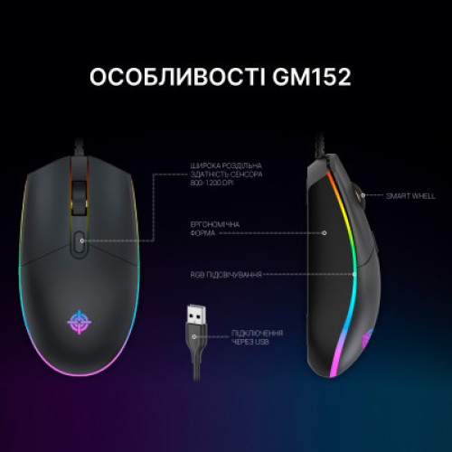Мышка GamePro GM152 USB Black (GM152)