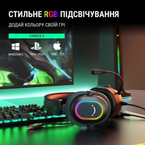 Наушники Fifine H6 RGB 7.1 Black (H6)