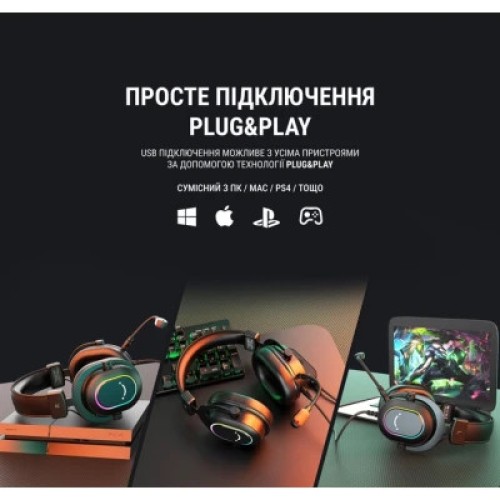 Наушники Fifine H6 RGB 7.1 Black (H6)