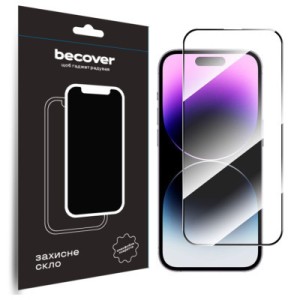 Стекло защитное BeCover Apple iPhone 15 Pro Black (710593)