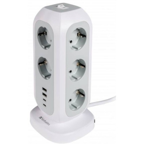 Сетевой фильтр питания Verbatim 11 розеток, 2 x USB-C та 2 x USB-A (49547)