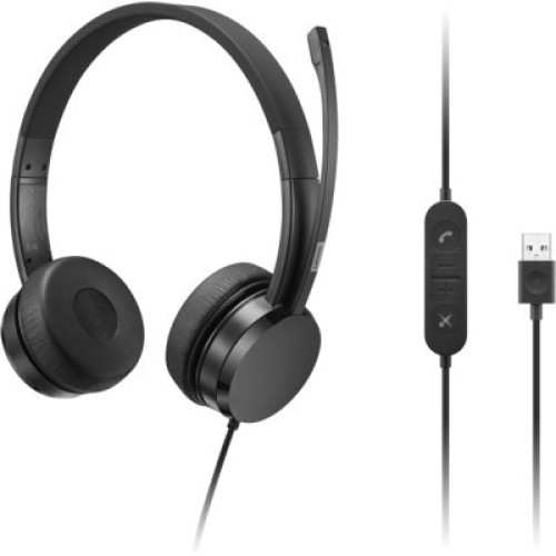 Наушники Lenovo USB-A Wired Stereo On-Ear Black (4XD1K18260)