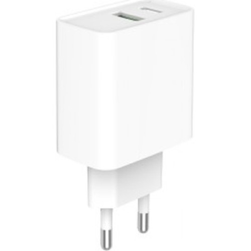 Зарядное устройство Gembird USB-A + Type-C (PD20W + QC3.0 18W) white (TA-UC-PDQC20-01-W)