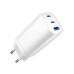 Зарядное устройство Gembird USB-A + 2xType-C (PD18W + QC3.0 27W) white (TA-UC-PDQC65-01-W)