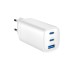 Зарядное устройство Gembird USB-A + 2xType-C (PD18W + QC3.0 27W) white (TA-UC-PDQC65-01-W)