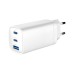 Зарядное устройство Gembird USB-A + 2xType-C (PD18W + QC3.0 27W) white (TA-UC-PDQC65-01-W)