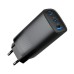 Зарядное устройство Gembird USB-A + 2xType-C (PD18W + QC3.0 27W) black (TA-UC-PDQC65-01-BK)