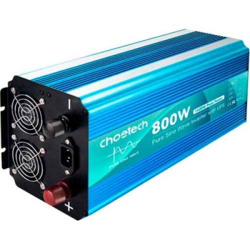 Автомобильный инвертор Choetech 12/220V 800Вт, с функцией ИБП, чистая синусоида (INV-C800WUPS-EU)