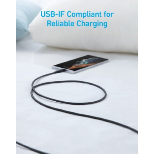 Дата кабель USB 2.0 AM to Type-C 0.9m 322 Black Anker (A81H5G11)