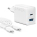 Зарядное устройство Anker PowerPort 312 - 20W USB-C USB-A + USB-C cable White (B2348G21)