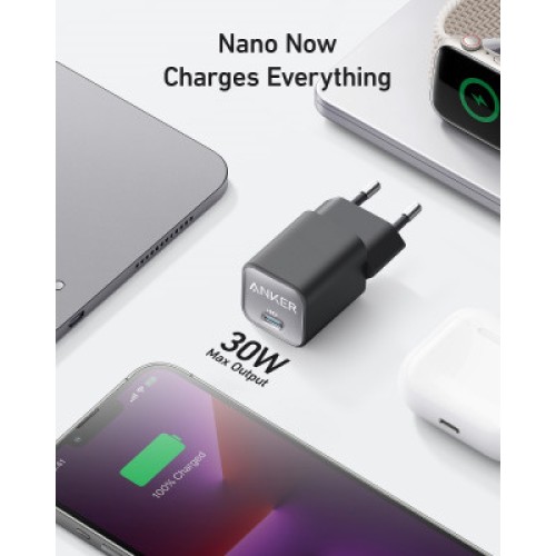 Зарядное устройство Anker PowerPort 511 Nano III - 30W USB-C White (A2147G21)