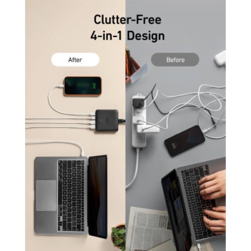 Зарядное устройство Anker PowerPort 543 Atom III Slim 4 - 65W 22xUSB-C PIQ3.0 (A2046G12)