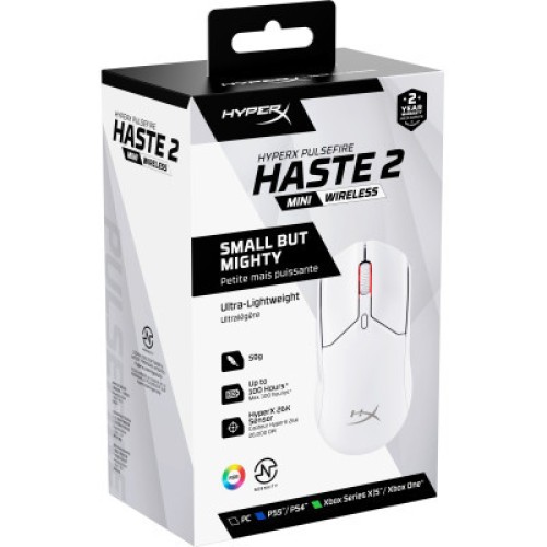 Мышка HyperX Pulsefire Haste 2 Mini Wireless White (7D389AA)