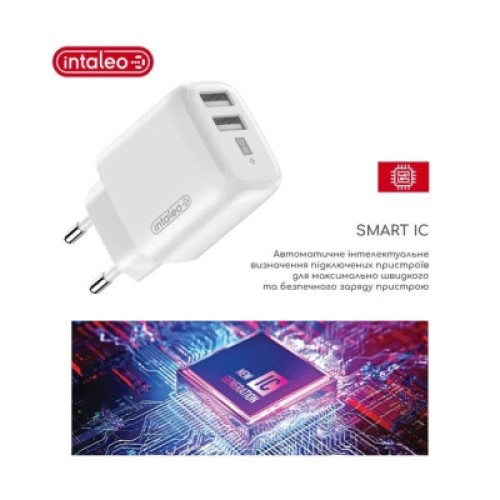 Зарядное устройство Intaleo 12W Fast Charge 2USB 2.4A white (1283126578281)