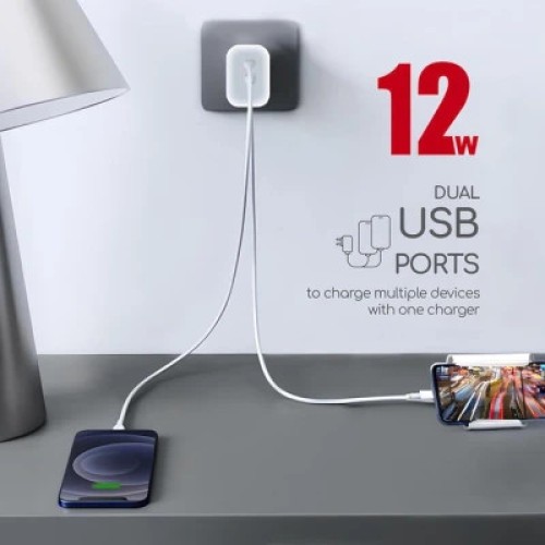 Зарядное устройство Intaleo 12W Fast Charge 2USB 2.4A white (1283126578281)