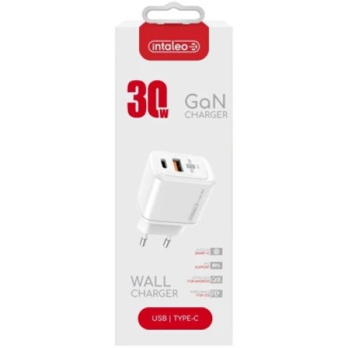 Зарядное устройство Intaleo 30W GAN USB-C PD+USB-A QC 3.0 white (1283126578274)