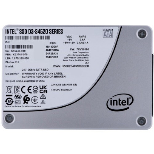 Накопитель SSD 2.5" 7.68TB D3-S4520 INTEL (SSDSC2KB076TZ01)