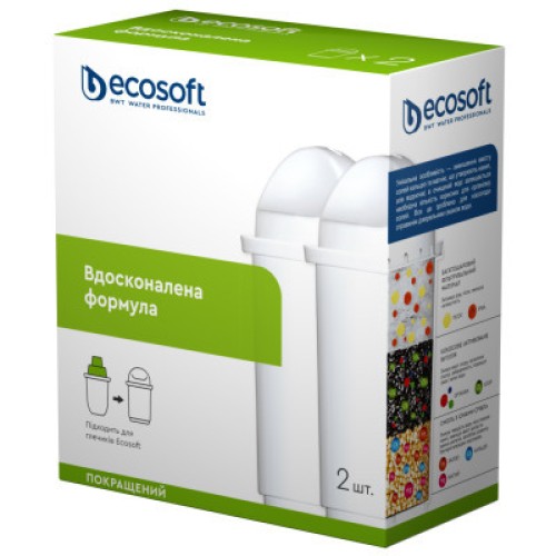 Картридж для фильтра кувшина Ecosoft К-т Картриджів для глечиків покращений (2 шт) (4820056800692)