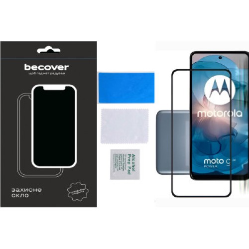 Стекло защитное BeCover Motorola Moto G24/G24 Power Black (710716)