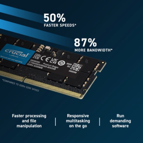 Модуль памяти для ноутбука SoDIMM DDR5 32GB (2x16GB) 5600 MHz Ripjaws Micron (CT2K16G56C46S5)