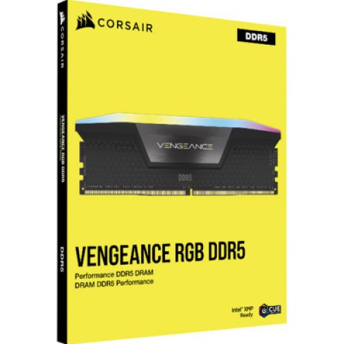 Модуль памяти для компьютера DDR5 48GB (2x24GB) 5200 MHz Vengeance RGB Black Corsair (CMH48GX5M2B5200C38)