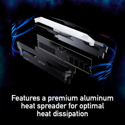 Модуль памяти для компьютера DDR5 32GB (2x16GB) 7200 MHz Ares RGB Black Lexar (LD5U16G72C34LA-RGD)