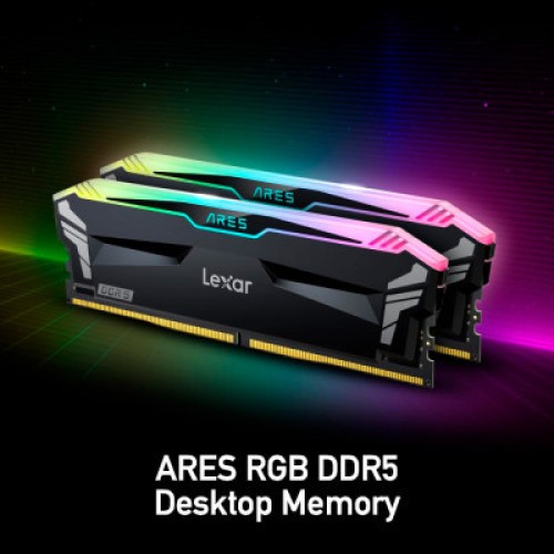 Модуль памяти для компьютера DDR5 32GB (2x16GB) 7200 MHz Ares RGB Black Lexar (LD5U16G72C34LA-RGD)