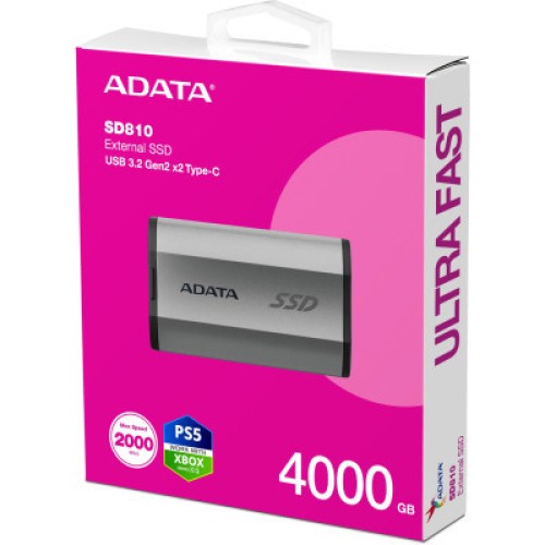 Накопитель SSD USB 3.2 4TB ADATA (SD810-4000G-CSG) Накопитель SSD USB 3.2 4TB ADATA (SD810-4000G-CSG)