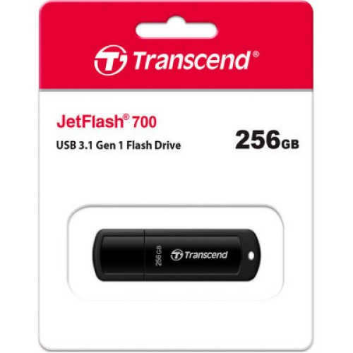USB флеш накопитель Transcend 256GB JetFlash 700 Black USB 3.1 (TS256GJF700)