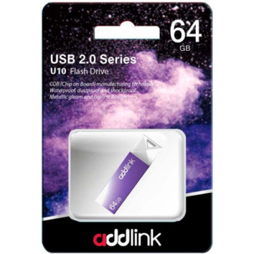 USB флеш накопитель AddLink 64GB U10 Violet USB 2.0 (ad64GBU10V2)