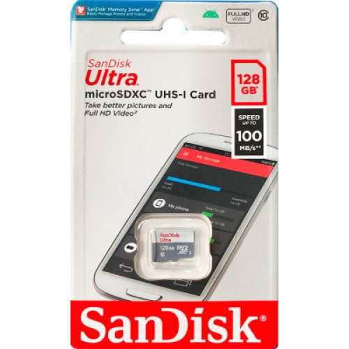 Карта памяти SanDisk 128GB microSDXC class 10 UHS-I Ultra (SDSQUNR-128G-GN3MN)