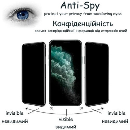 Стекло защитное Drobak Matte Ceramics Anty Spy Apple iPhone 15 Pro Max (292927)