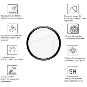 Стекло защитное Drobak Samsung Galaxy Watch 6 Classic 47mm Black Frame A+ (323222)