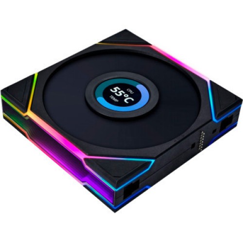 Кулер для корпуса Lian Li TL LCD 120-3, Black Cooler (G99.12TLLCD3B.00)