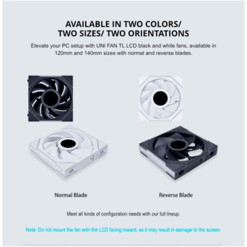 Кулер для корпуса Lian Li TLLCD 120-1, White Cooler (G99.12TLLCD1W.00)