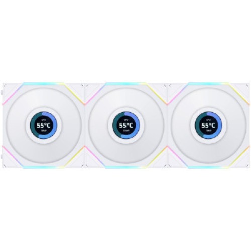 Кулер для корпуса Lian Li TLLCD 120-3, White Cooler (G99.12TLLCD3W.00)
