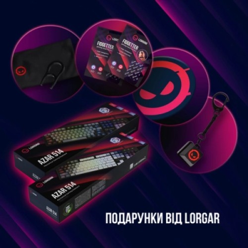 Клавиатура Lorgar Azar 514 RGB USB UA Black (LRG-GK514B-UA)