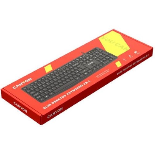 Клавиатура Canyon KB-1 Water resistant USB UA Black (CNE-CKEY01)