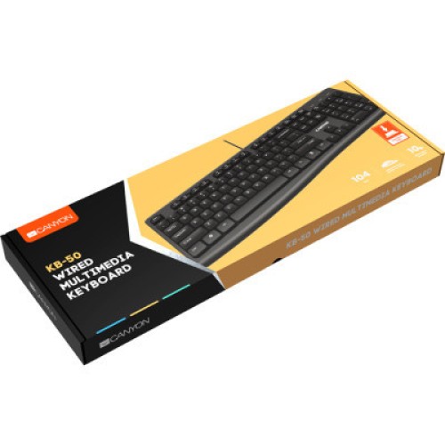 Клавиатура Canyon KB-50 Slim USB UA Black (CNE-CKEY5)