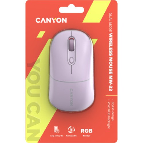 Мышка Canyon MW-22 Dual Band RGB Wireless Pearl Rose (CNS-CMSW22PR)