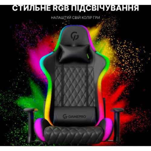 Кресло игровое GamePro Hero RGB Black (GC-700-Black)