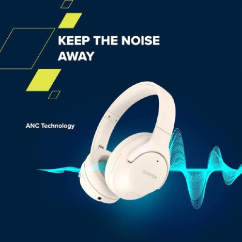 Наушники Canyon OnRiff 10 ANC Bluetooth Beige (CNS-CBTHS10BG)