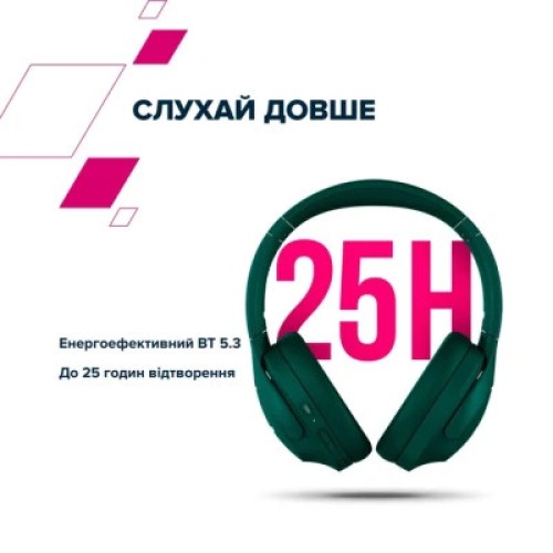 Наушники Canyon OnRiff 10 ANC Bluetooth Green (CNS-CBTHS10GN)