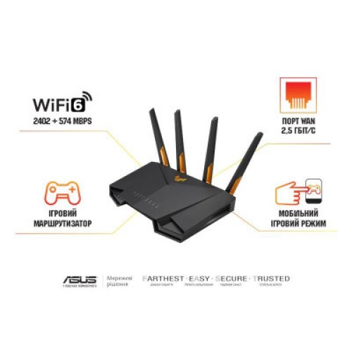 Маршрутизатор ASUS TUF-AX3000 (90IG0790-MU9B00)